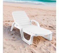 Шезлонг HONEYCOMB Wood белый M-SHEZ02Wood1