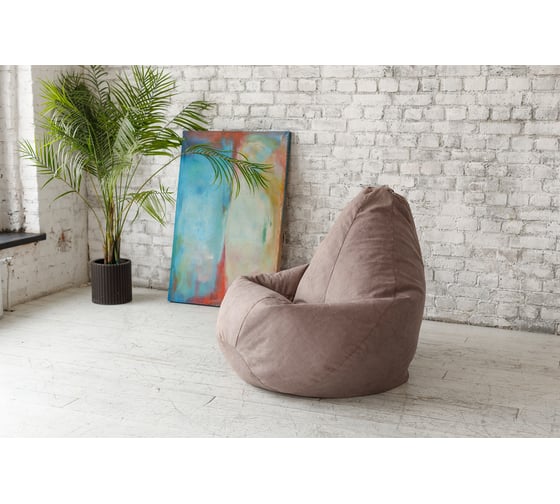 Кресло-мешок DreamBag, бежевый, велюр, р.2XL 5022631