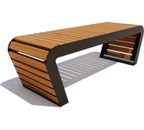 Садово-парковая скамейка 7 скамеек лиственница цвет дуб 77028/ВРГ/1,8/9005/Л_ДУБ