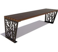 Банкетка 7 скамеек Роща 77076, 1.5 м, лиственница, палисандр 77076/Б_РЩ/1,5/9005/Л_ПАЛ