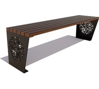 Банкетка 7 скамеек Индия 77098, 2.0 м, сосна, палисандр 77098/Б_ИН/2,0/9005/C_ПАЛ