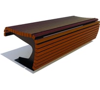 Банкетка 7 скамеек Сквер 77144, 1.5 м, лиственница, палисандр 77144/СКВР/1,5/9005/Л_ПАЛ