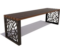 Банкетка 7 скамеек Севастополь 77123, 2.0 м, лиственница, палисандр 77123/Б_СВ/2,0/9005/Л_ПАЛ