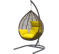Подвесное кресло Кемпинг БОРОЛО коричневое, мягкий элемент желтый КП-К-02-ЖЕ