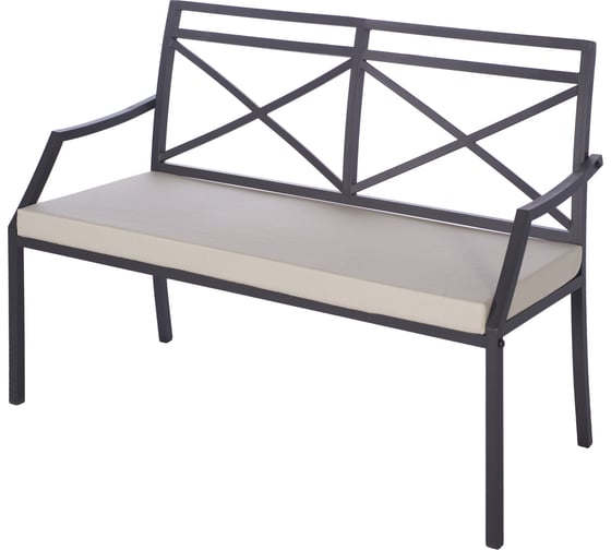 Скамья Удачная Мебель Суаре металл, с подушкой, 120x50x100 см, графит, E17.120A