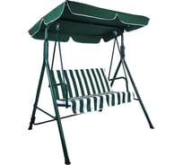 Качели садовые DASWERK RELAX SC-001, 2 места, Ш140хГ110хВ153, мягкое сиденье, зеленый/белый, 680050