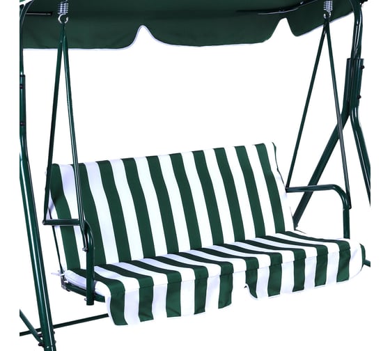 Качели садовые DASWERK RELAX SC-001, 2 места, Ш140хГ110хВ153, мягкое сиденье, зеленый/белый, 680050