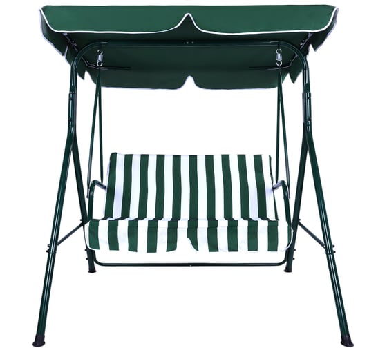 Качели садовые DASWERK RELAX SC-001, 2 места, Ш140хГ110хВ153, мягкое сиденье, зеленый/белый, 680050