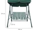 Качели садовые DASWERK RELAX SC-001, 2 места, Ш140хГ110хВ153, мягкое сиденье, зеленый/белый, 680050 9