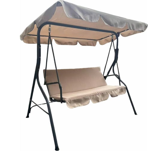 Качели садовые DASWERK COMFORT SC-003, 3 места, Ш170хГ110хВ153, мягкое сиденье, кофейный, 680052