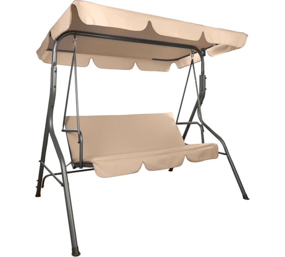 Качели садовые DASWERK COMFORT SC-003, 3 места, Ш170хГ110хВ153, мягкое сиденье, кофейный, 680052