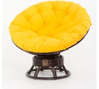 Кресло-качалка Vinotti PAPASAN 23/01В Темный коньяк Желтая подушка