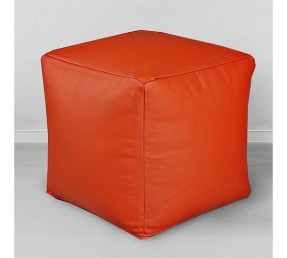 Подушка для сидения Mypuff кубик экокожа цвет манго 40x40 см k_058 1