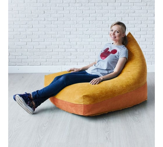 Мешок для сидения Mypuff пирамида микровельвет лисий-горчичный h_451_450