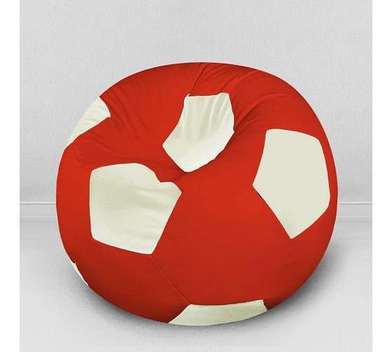 Мешок для сидения Mypuff Мидлсбро мяч экокожа красный с белым ball_055_056 1