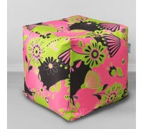 Мешок для сидения Mypuff Цветы розовые кубик k_557