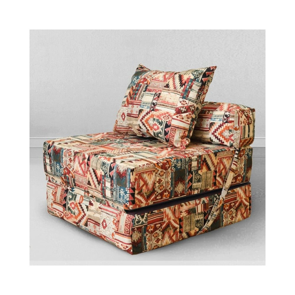 Кресло-кровать Mypuff Наска мебельная ткань трехцветный подушка 50x60 в ...