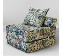 Кресло-кровать Mypuff Наска мебельная ткань цвет зеленый подушка 50x60 в комплекте kv_527_218