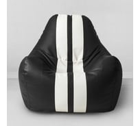 Мешок для сидения Mypuff спортбэг размер XXL экокожа черный с белым sport_057_056