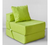 Кресло-кровать Mypuff мебельная ткань салатовый подушка 50x60 в комплекте kv_415_432