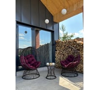 Набор садовый Лаура ОРЕОН коричневый 2 кресла, столик, 2 подушки (бордовый, полиэстер) ORN_kmtk_302