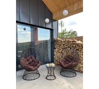 Набор садовый Лаура ОРЕОН коричневый 2 кресла, столик, 2 подушки (шоколад, полиэстер) ORN_kmtk_306