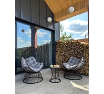 Набор садовый Лаура ОРЕОН коричневый 2 кресла, столик, 2 подушки (светло-серый, полиэстер) ORN_kmtk_310