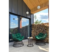 Набор садовый Лаура ОРЕОН коричневый 2 кресла, столик, 2 подушки (зеленый, полиэстер) ORN_kmtk_303