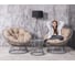 Набор садовый Лаура ПАПАСАН ПЛЮС ROPE шнур светло-серый 2 кресла, столик, 2 подушки (бежевый, полиэстер) ropePl-kmt-101 2