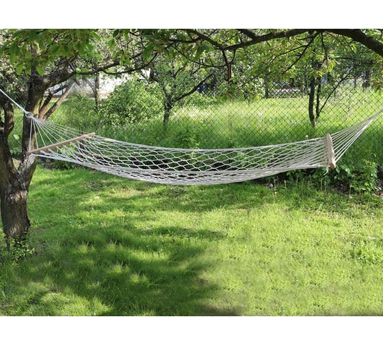 Гамак для дачи MoyDvor туристический подвесной садовый, сетка. 200x80см SAC0AP040