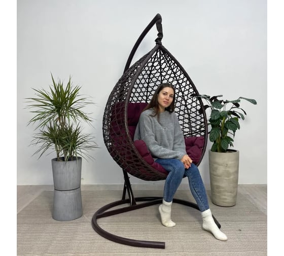 Подушка для подвесного кресла/качелей Лаура COMFORT Бордовый CFTpd-2