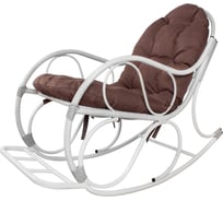 Кресло-качалка M-GROUP Элит белое, подушка Какао 12800105