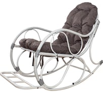 Кресло-качалка M-GROUP Элит разборное белое, подушка Пепел 12810109