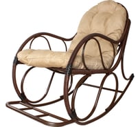 Кресло-качалка M-GROUP Элит коричневое, подушка Лен 12800201