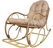 Кресло-качалка M-GROUP Элит бежевое, подушка Лен 12800501