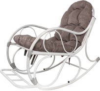 Кресло-качалка M-GROUP Элит белое, подушка Пепел 12800109