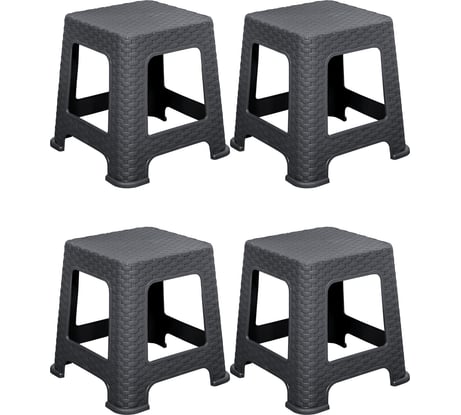 Табурет Violet Ротанг h33 см, серый, 4 шт N-Tab/4-2201-18