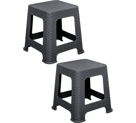 Табурет Violet Ротанг h33 см, серый, 2 шт N-Tab/2-2201-18