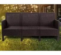 Диван трехместный садовый ВПМ темно-коричневый, дизайн под ротанг 6199036