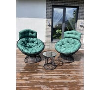 Набор садовый Лаура ПАПАСАН ПЛЮС с подголовником черный (зеленый, полиэстер) PAPSpl_PDN_kmpt_103