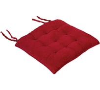 Подушка сидушка на стул PRIMILA CLASSIC вельвет 38x38см, полиэстер, бордовая, 700507