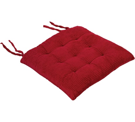 Подушка сидушка на стул PRIMILA CLASSIC вельвет 38x38см, полиэстер, бордовая, 700507