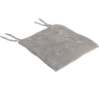 Подушка сидушка на стул PRIMILA CLASSIC вельвет 38x38см, полиэстер, серая, 700504