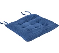 Подушка сидушка на стул PRIMILA CLASSIC вельвет 38x38см, полиэстер, синяя 700505