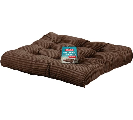 Подушка сидушка на стул ОФИСМАГ PRIMILA CLASSIC, вельвет 38x38см, полиэстер, коричневая 700506
