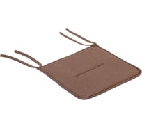 Подушка сидушка на стул плоская РОГОЖКА 37x37см, КОМПЛЕКТ 4 ШТ, полиэстер, коричневая, STANDARD PRIMILA 700509