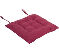 Подушка сидушка на стул PRIMILA LUX рогожка 40x40см, полиэстер, бордовая 700502