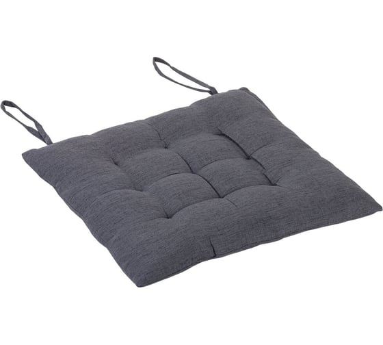 Подушка сидушка на стул PRIMILA LUX рогожка 40x40см, полиэстер, серая 700499 1