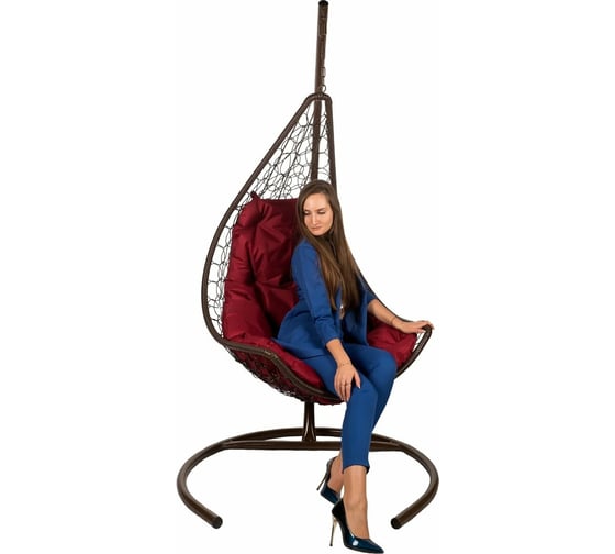 Подвесное кресло BiGarden бордовая подушка WindBrownBB