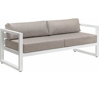 Диван уличный GreenWeen CAPRI модульный, с правым подлокотником, каркас алюминий, цвет белый, подушки рогожка, цвет пепельно-коричневый, 1900х750х770, GW-AL-CAPRI-SOFAM-R-1900W